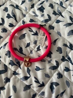 Marc by Marc Jacobs Hot Pink Silicone Bangle with Gold Charm